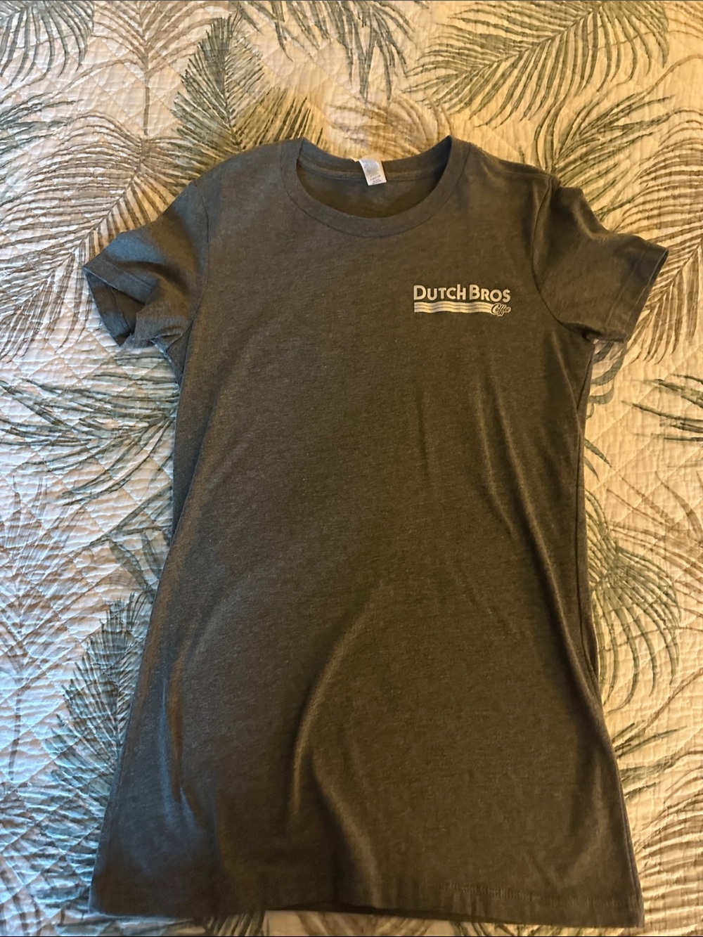 Dutch Bros Olive Gray Women's Swim Cover-Up Tee